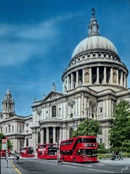 Love London by Nick Holdsworth - Mixed Media on Board sized 32x43 inches. Available from Whitewall Galleries